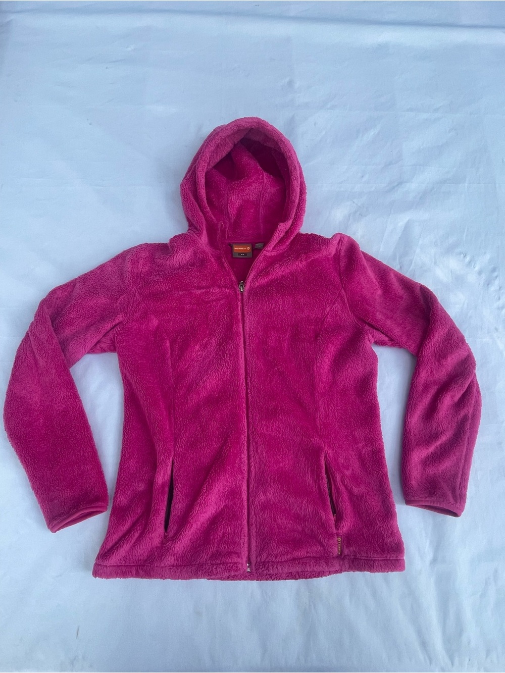 Merrell Women's Fleece Hoodie Size M Pink Full Zip Plush Sherpa Jacket Outdoor